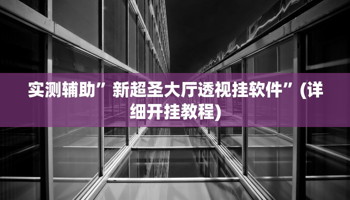 实测辅助”新超圣大厅透视挂软件”(详细开挂教程)