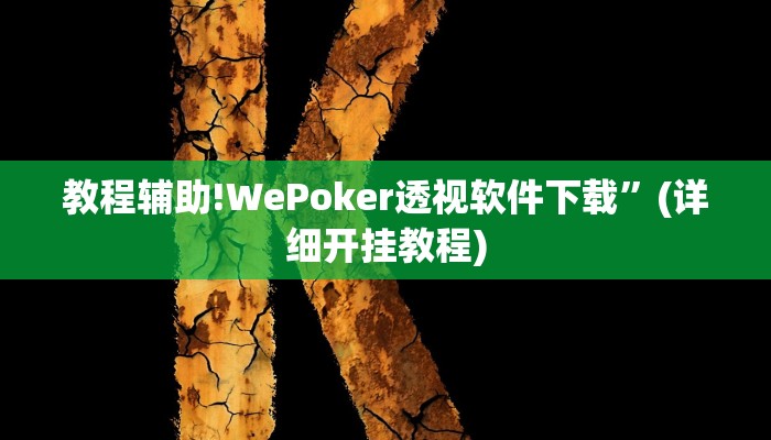 教程辅助!WePoker透视软件下载”(详细开挂教程)