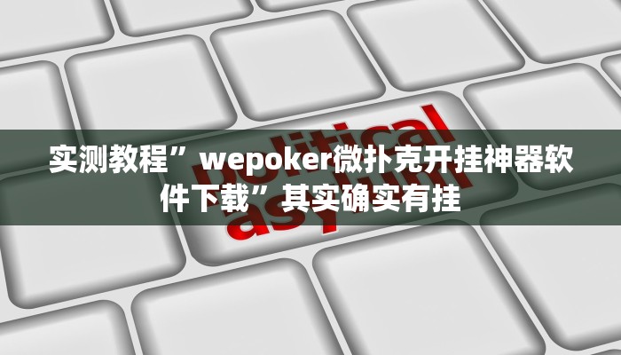 实测教程”wepoker德州透视作弊挂”其实确实有挂