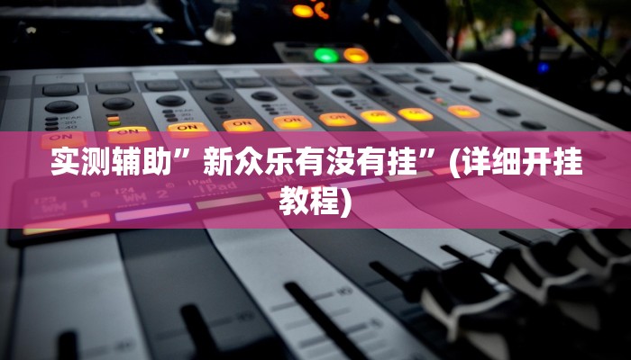 实测辅助”新众乐有没有挂”(详细开挂教程)