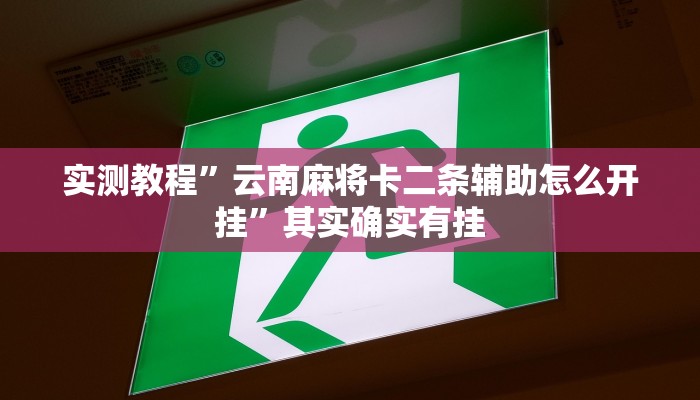 实测教程”云南麻将卡二条辅助怎么开挂”其实确实有挂