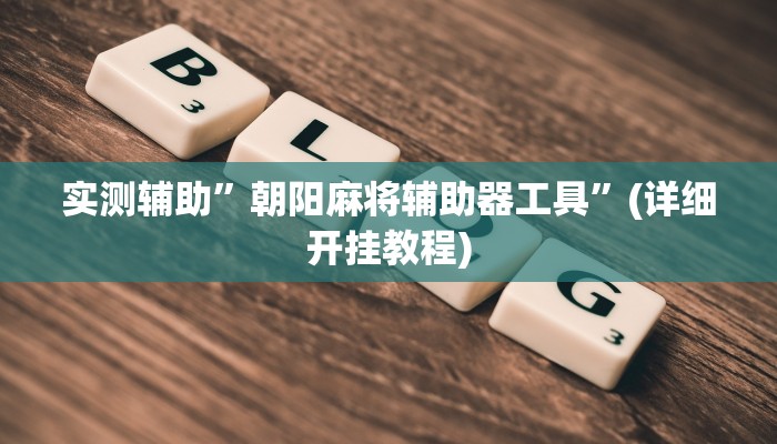 实测辅助”朝阳麻将辅助器工具”(详细开挂教程)