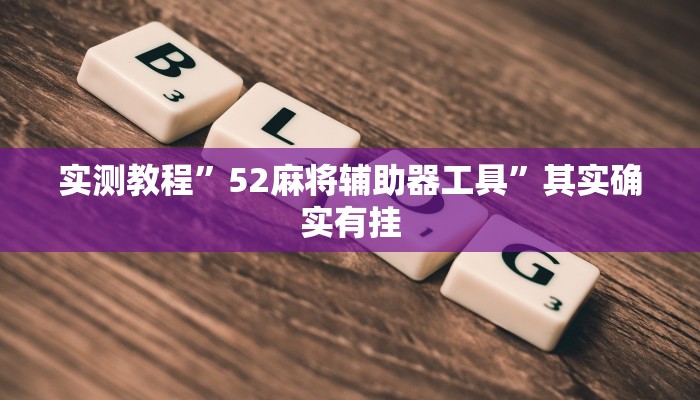 实测教程”52麻将辅助器工具”其实确实有挂