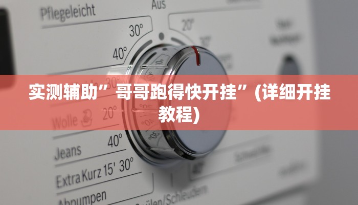 实测辅助”哥哥跑得快开挂”(详细开挂教程)