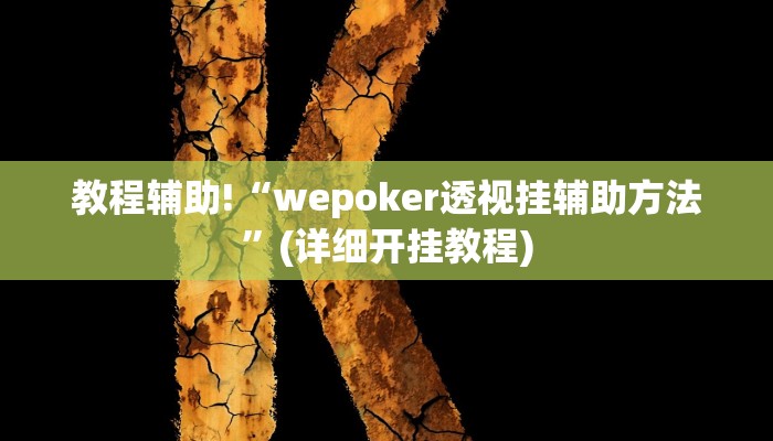 教程辅助!“wepoker透视挂辅助方法”(详细开挂教程)
