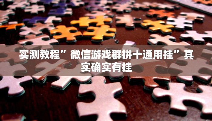 实测教程”微信游戏群拼十通用挂”其实确实有挂