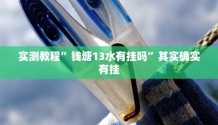 实测教程”钱塘13水有挂吗”其实确实有挂