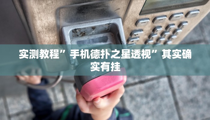 实测教程”手机德扑之星透视”其实确实有挂