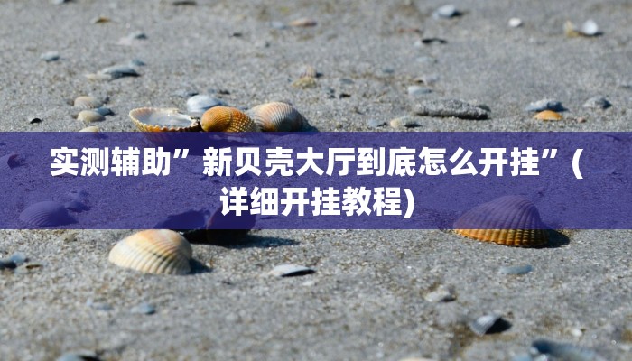 实测辅助”新贝壳大厅到底怎么开挂”(详细开挂教程)