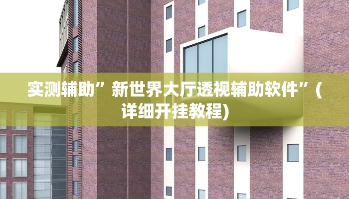 实测辅助”新世界大厅透视辅助软件”(详细开挂教程)