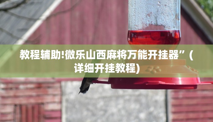 教程辅助!微乐山西麻将万能开挂器”(详细开挂教程)
