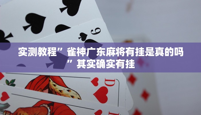实测教程”雀神广东麻将有挂是真的吗”其实确实有挂