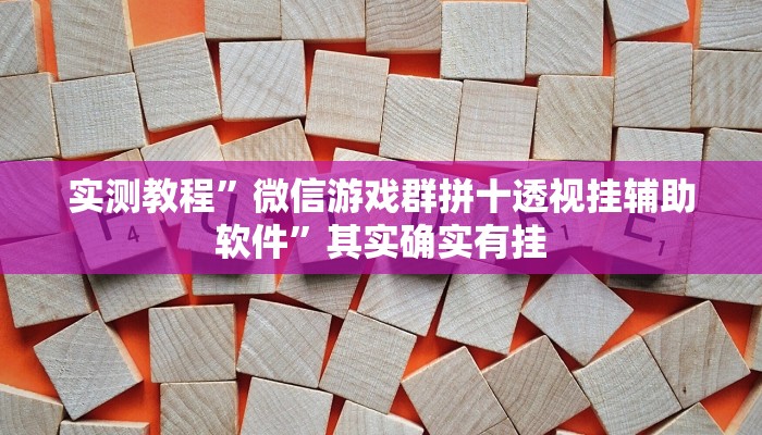 实测教程”微信游戏群拼十透视挂辅助软件”其实确实有挂