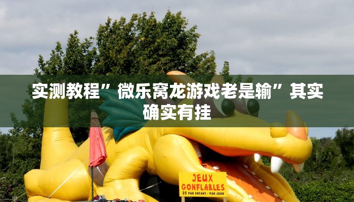 实测教程”微乐窝龙游戏老是输”其实确实有挂