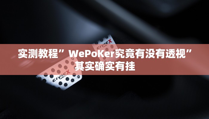 实测教程”WePoKer究竟有没有透视”其实确实有挂
