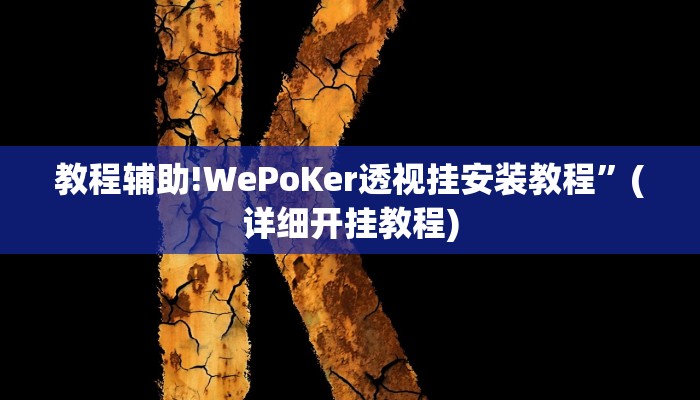 教程辅助!WePoKer透视挂安装教程”(详细开挂教程)