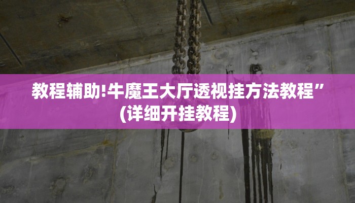教程辅助!牛魔王大厅透视挂方法教程”(详细开挂教程)