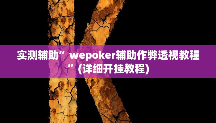 实测辅助”wepoker辅助作弊透视教程”(详细开挂教程)