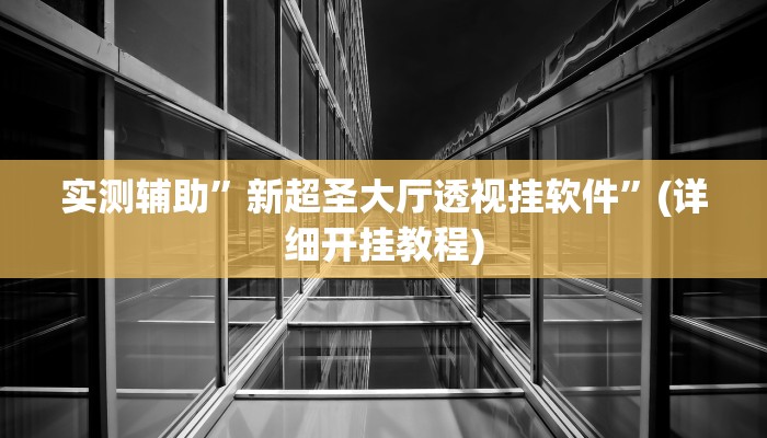 实测辅助”新超圣大厅透视挂软件”(详细开挂教程)