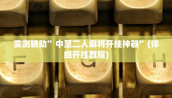 实测辅助”中至二人麻将开挂神器”(详细开挂教程)