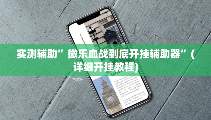 实测辅助”微乐血战到底开挂辅助器”(详细开挂教程)