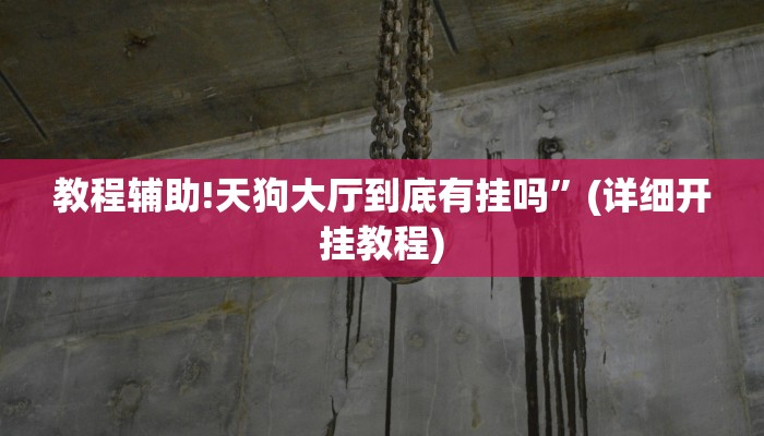 教程辅助!天狗大厅到底有挂吗”(详细开挂教程)