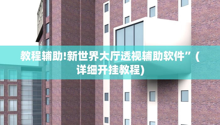 教程辅助!新世界大厅透视辅助软件”(详细开挂教程)