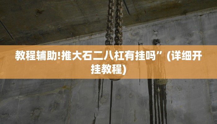 教程辅助!推大石二八杠有挂吗”(详细开挂教程)