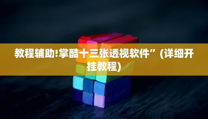 教程辅助!掌酷十三张透视软件”(详细开挂教程)