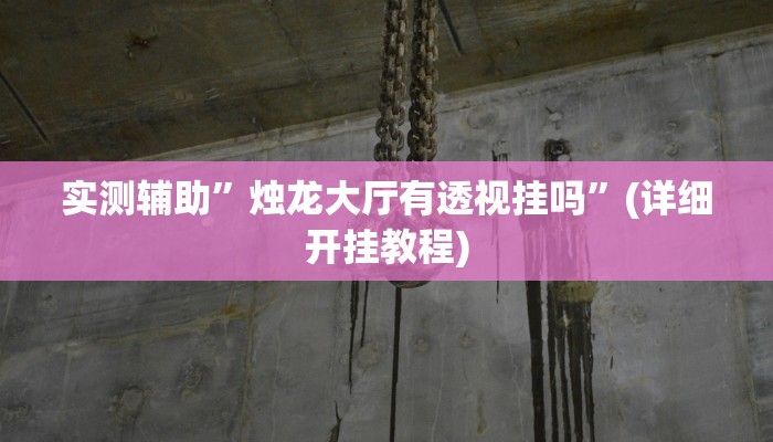实测辅助”烛龙大厅有透视挂吗”(详细开挂教程)