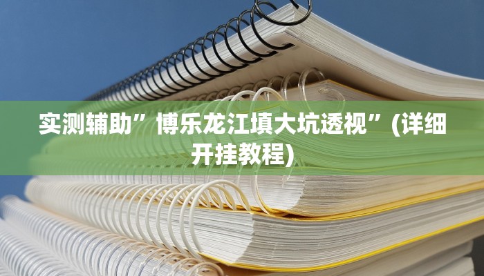 实测辅助”博乐龙江填大坑透视”(详细开挂教程)
